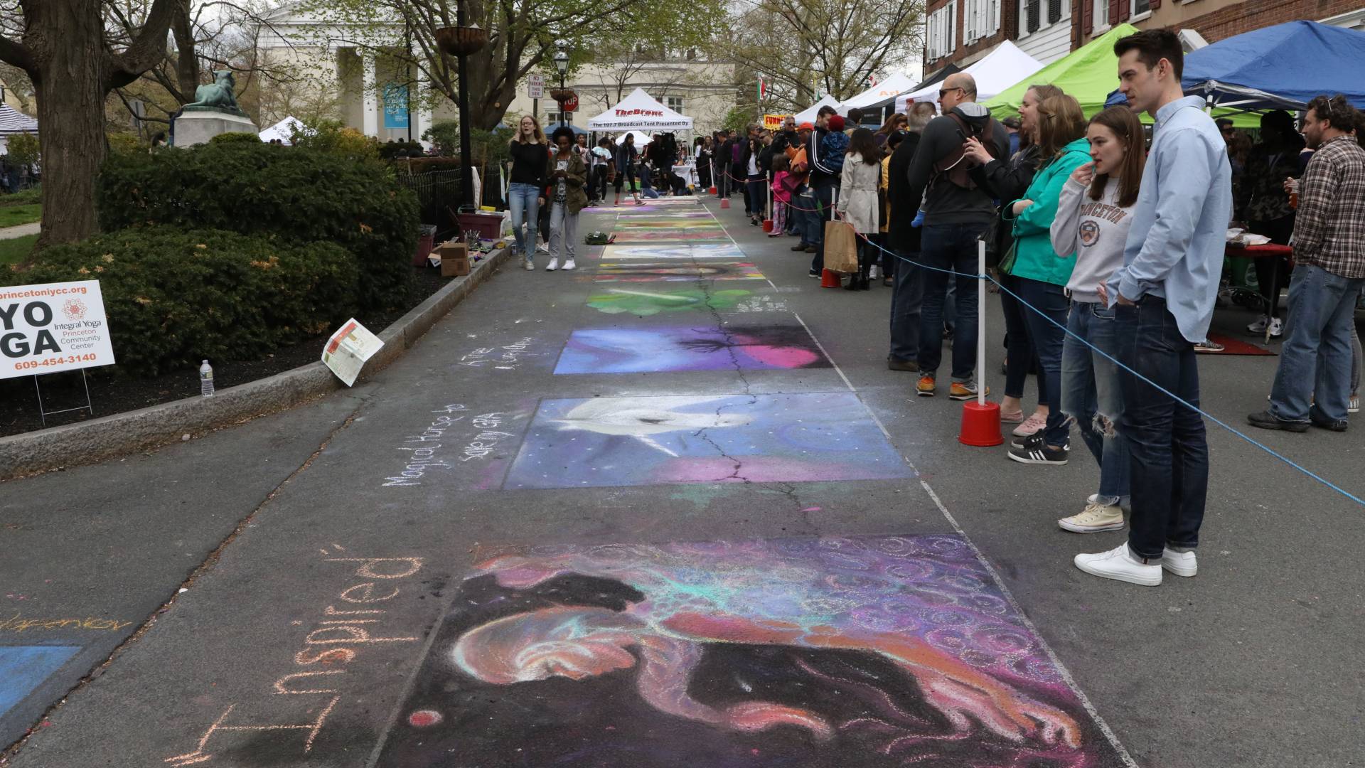 Chalk art on street during Communiversity