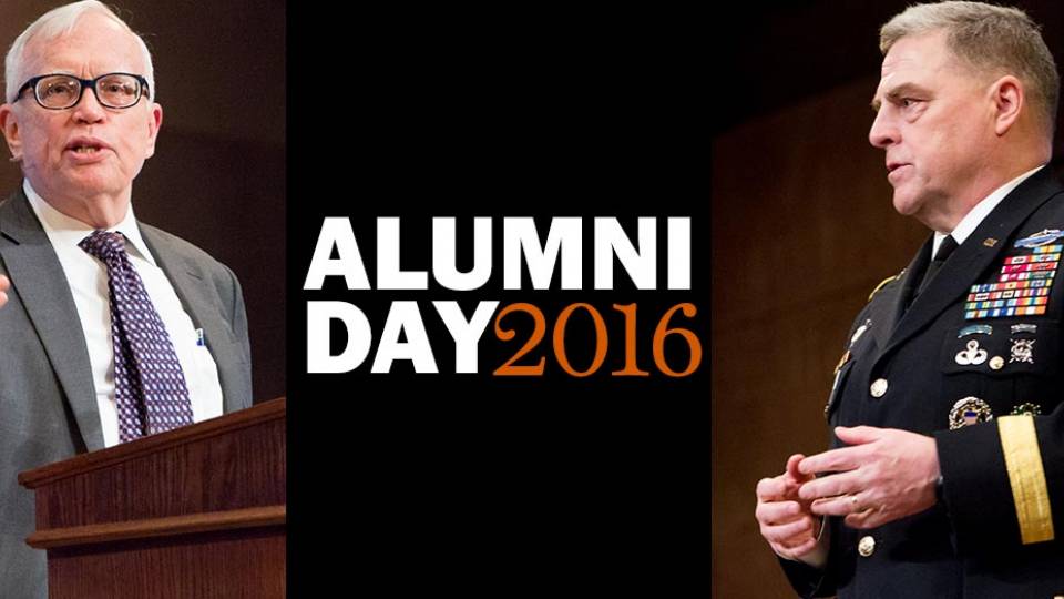 "Alumni Day 2016" James Heckman *71 and Mark Milley '80