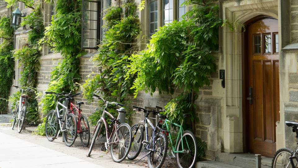 Bicycles outside of Campbell Hall