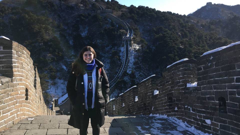 Naomi Cohen-Shields at the Great Wall of China