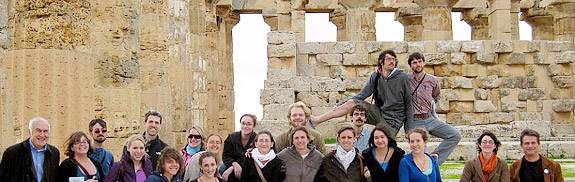 group photo at ruins