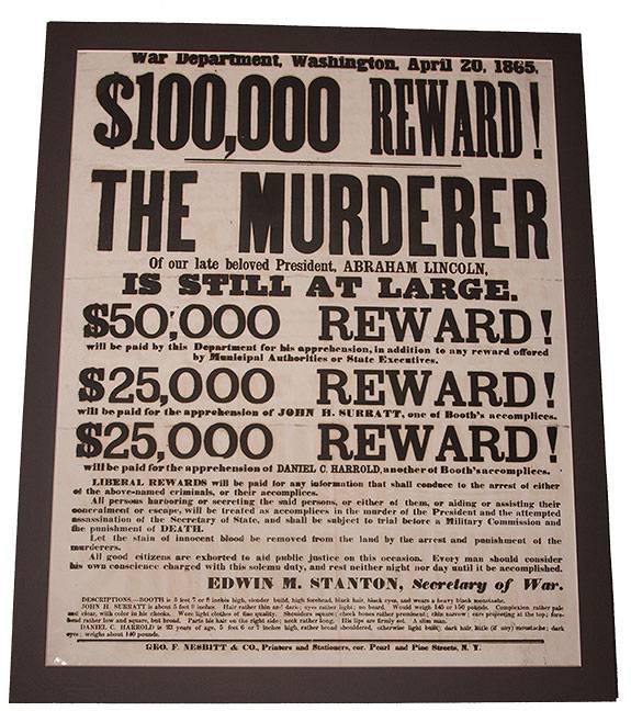 Am Hist Exhibit reward poster