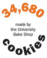 34,680 cookies made by the University Bake Shop