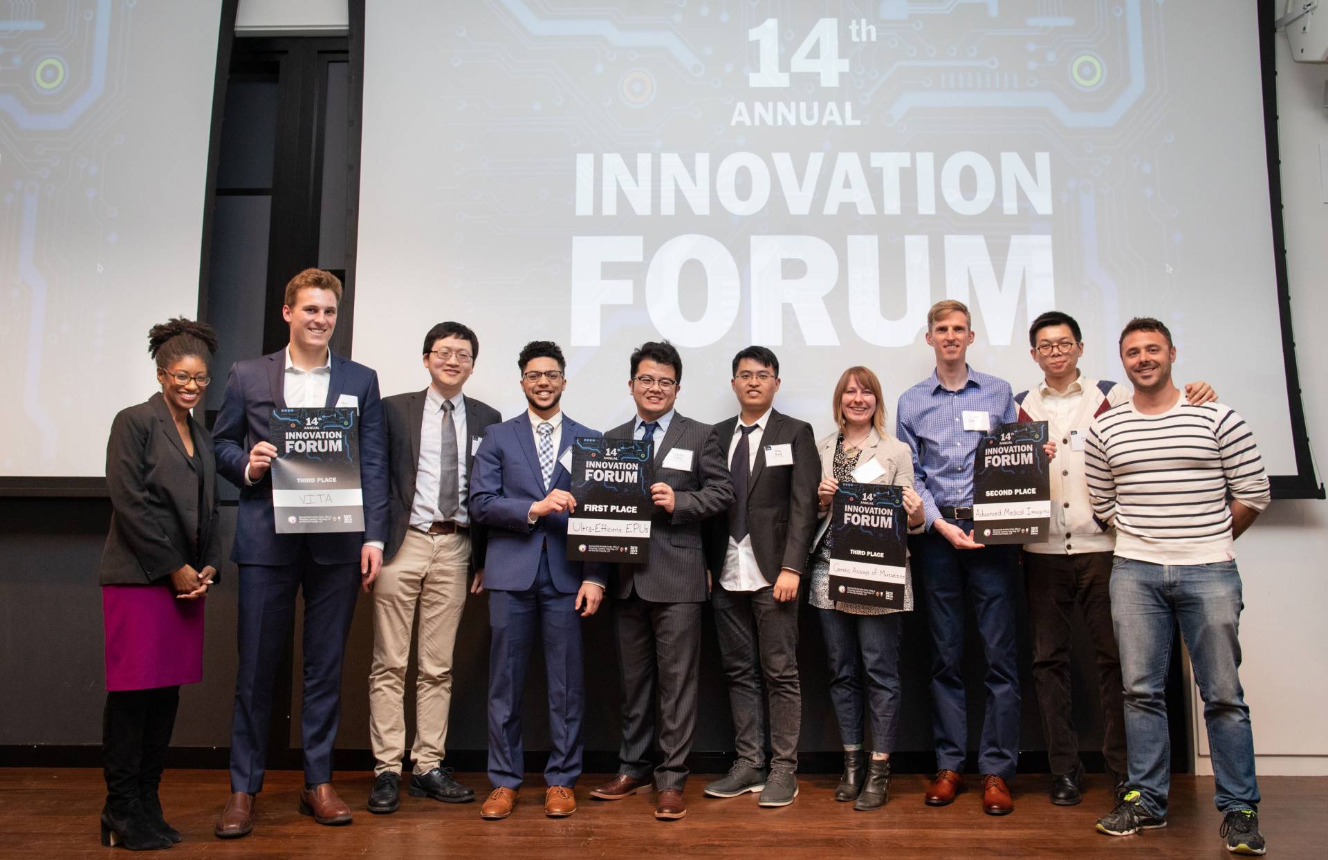 The winners on stage at the Innovation Forum