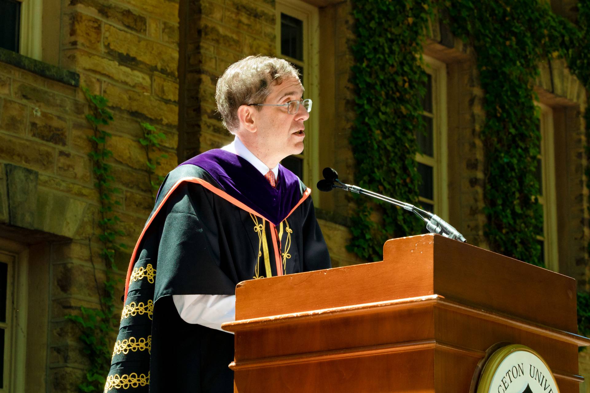President Eisgruber speaking during the commencement ceremony