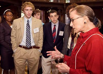 Justice Ginsburg with students