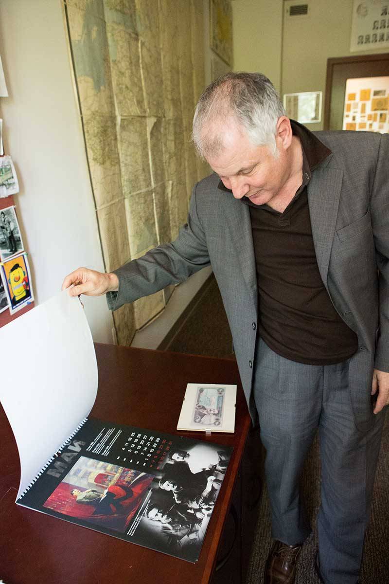 Stephen Kotkin with Stalin calendar
