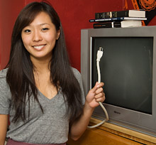 Yang with television