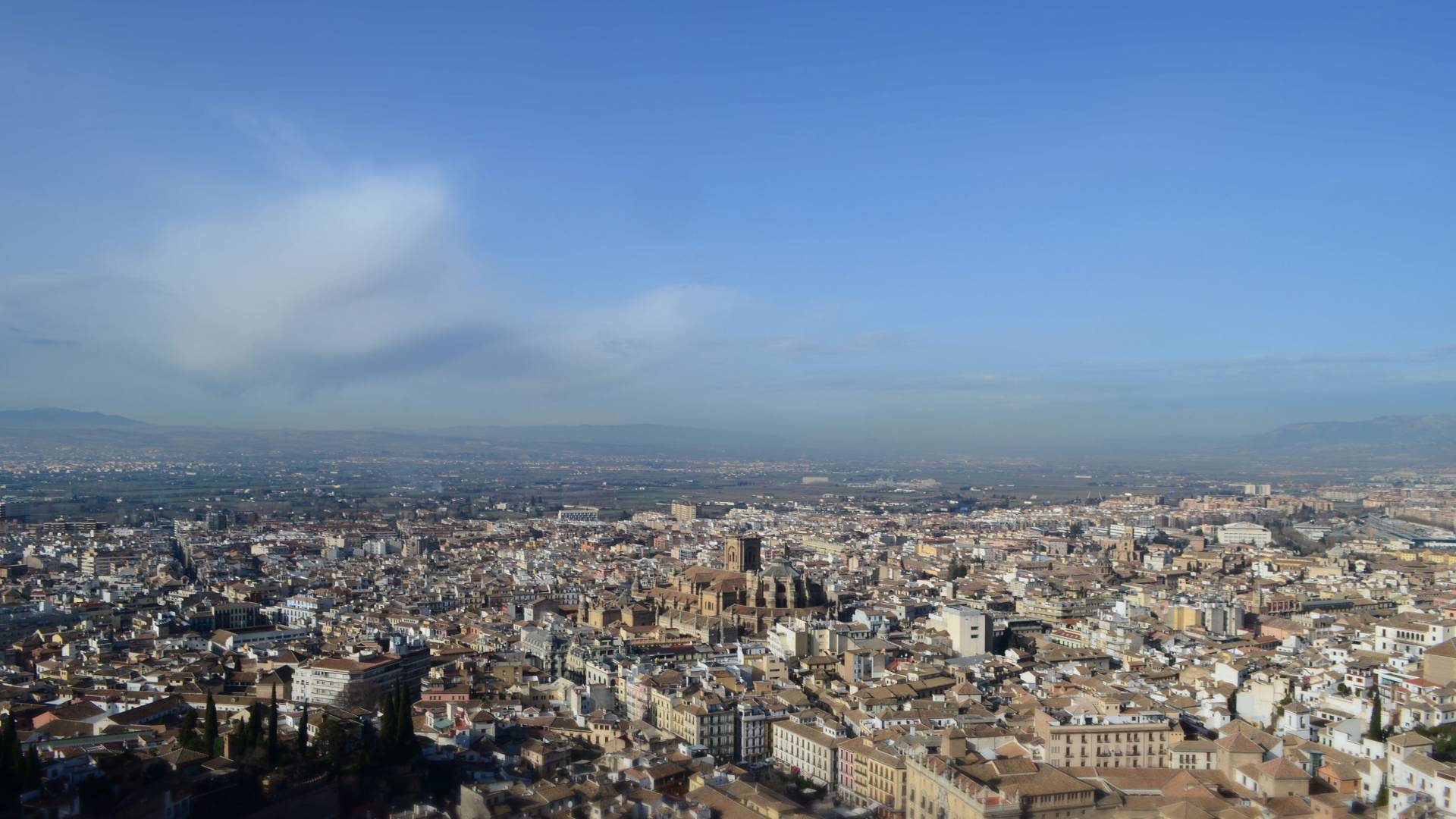 View from tallest tower of Granada’s Alhambra Palace