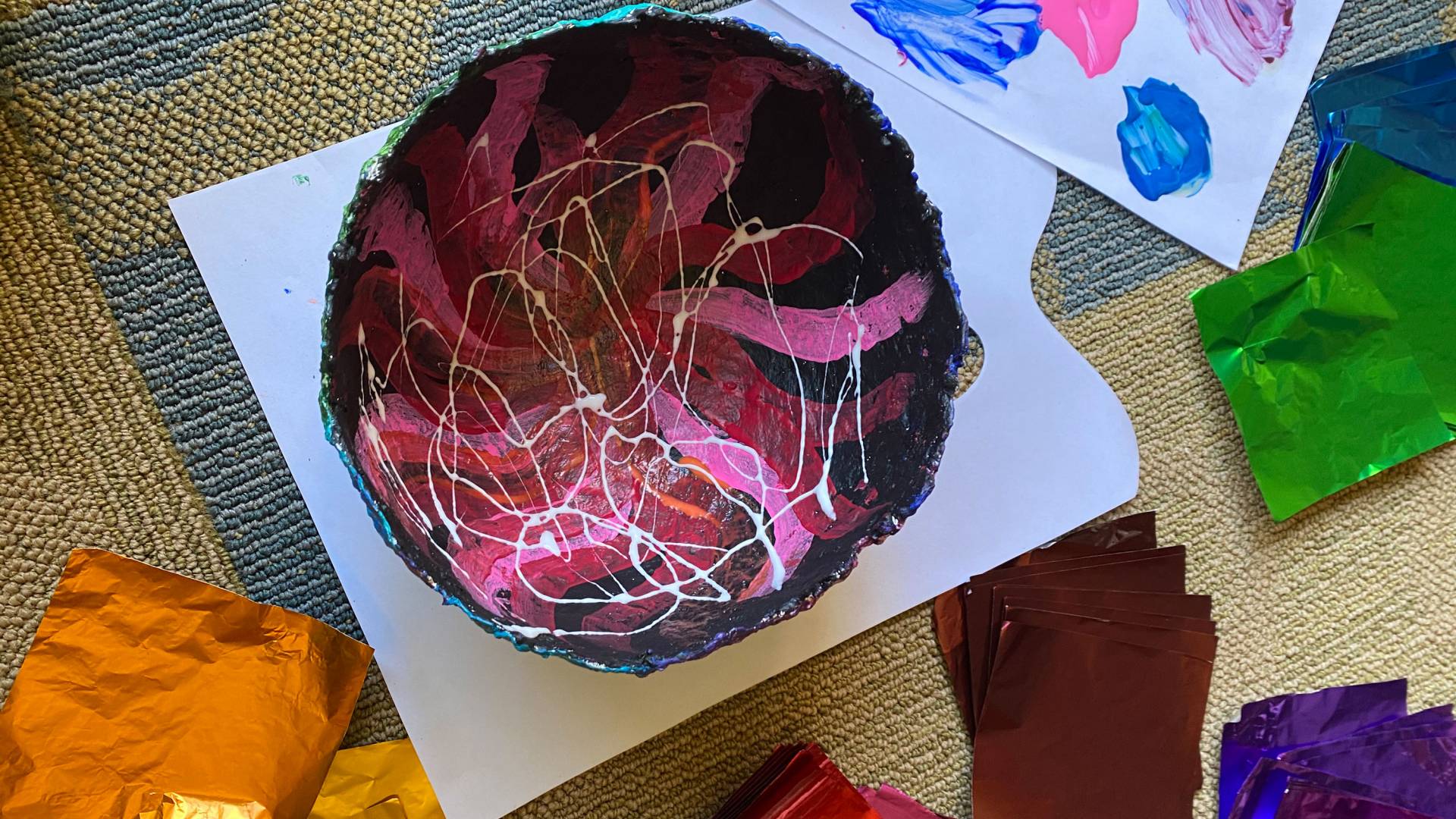 A painted handmade bowl
