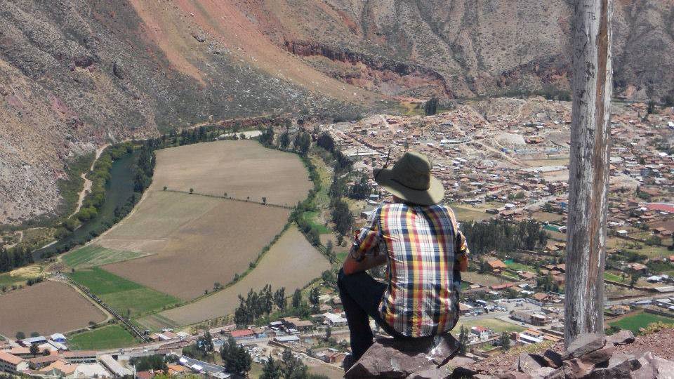 Kyle overlooking valley in Urubamba, Peru