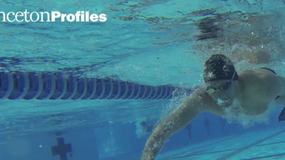 "Princeton Profiles" Alex Lewis swimming in the pool