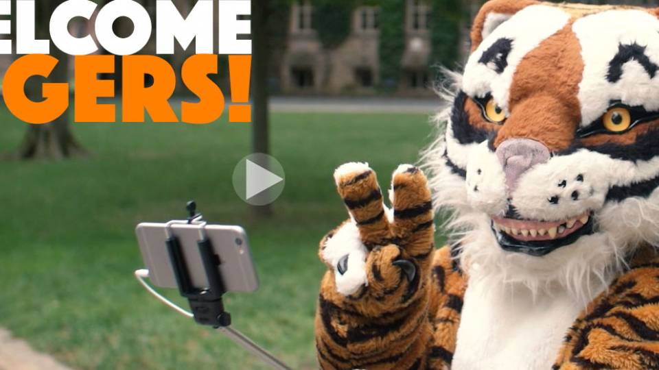 "Welcome Tigers!" Welcome Class of 2020 with Princeton mascot