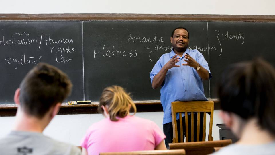 Professor Gikandi teaching class