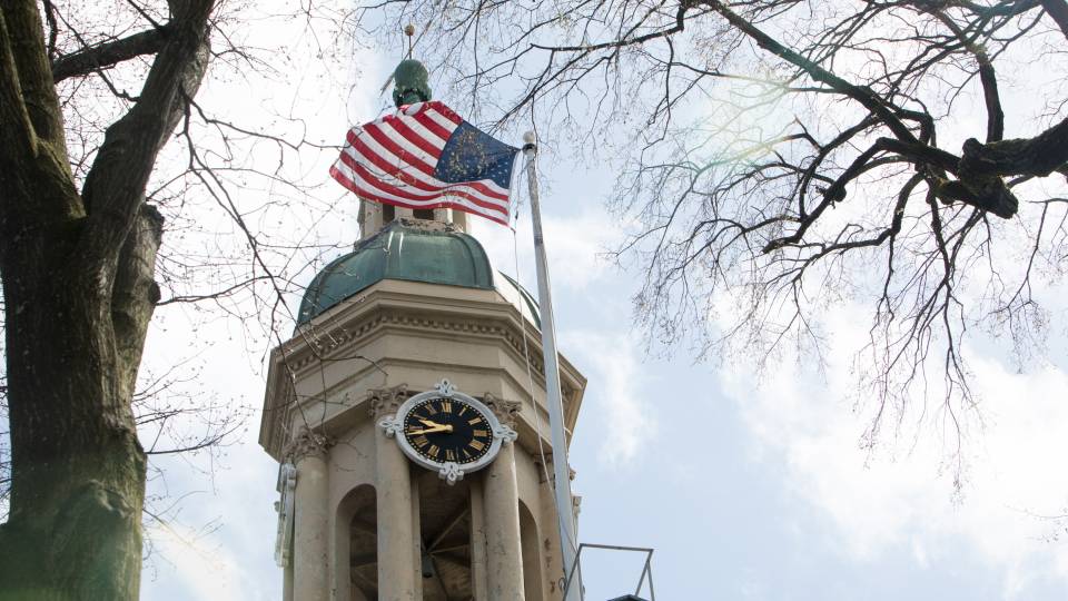Flag flying over Nassau Hall