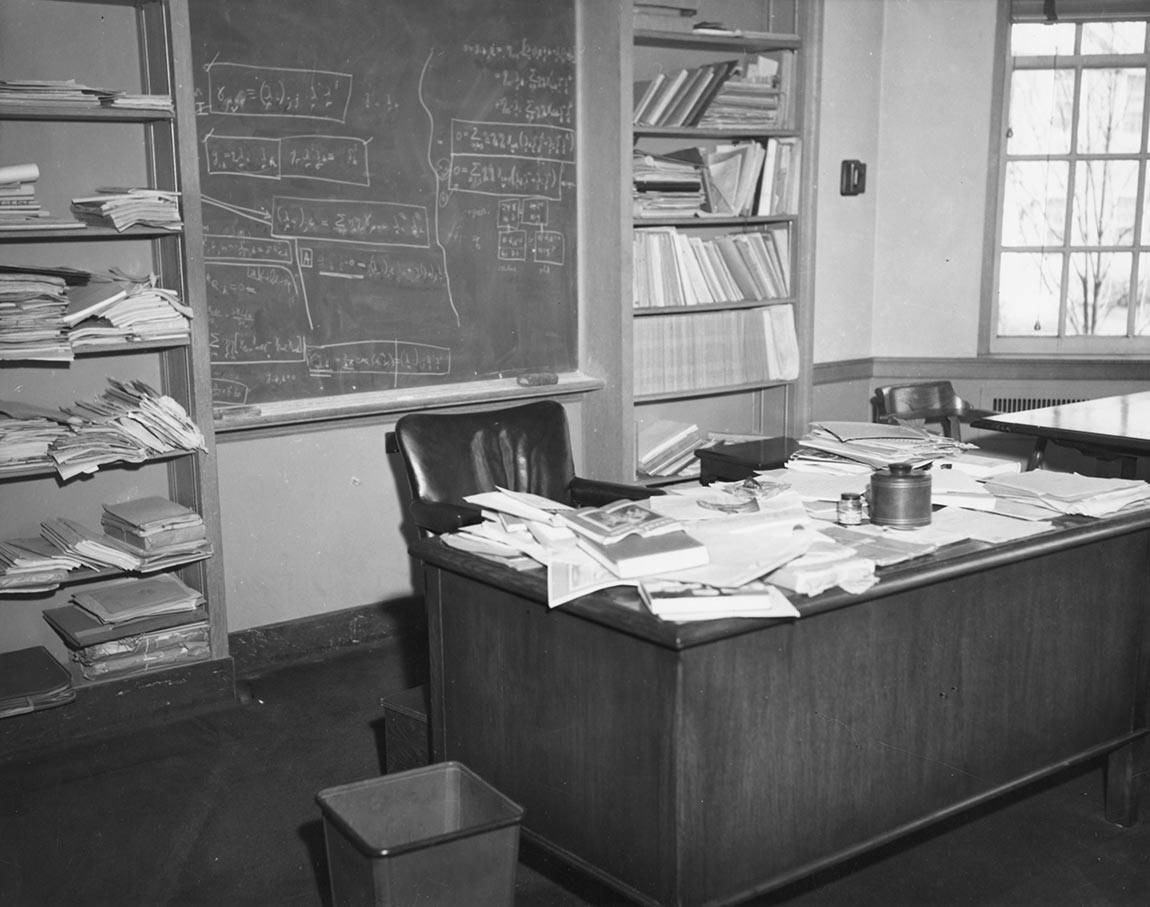 Relativity at 100 Einstein's desk at IAS