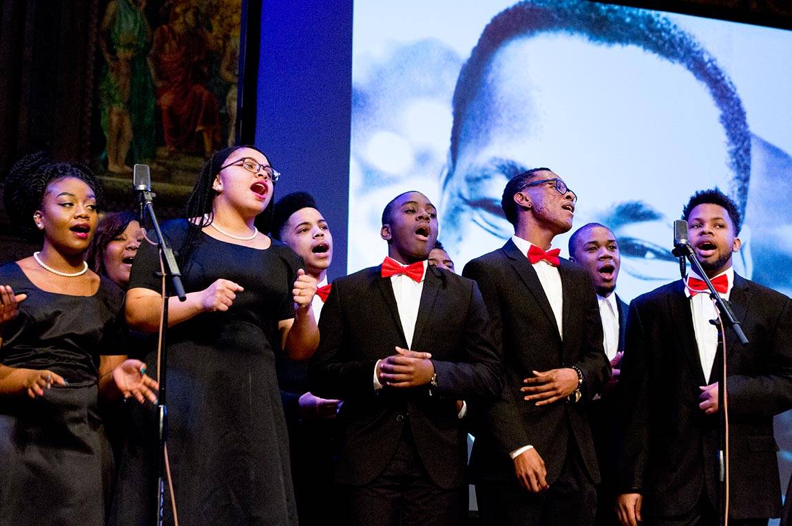 Singers at Martin Luther King Day celebration