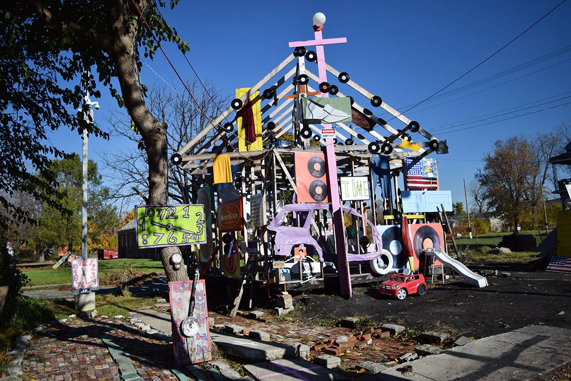 "House of Soul" — one the original "inside-out" houses in the Heidelberg Project