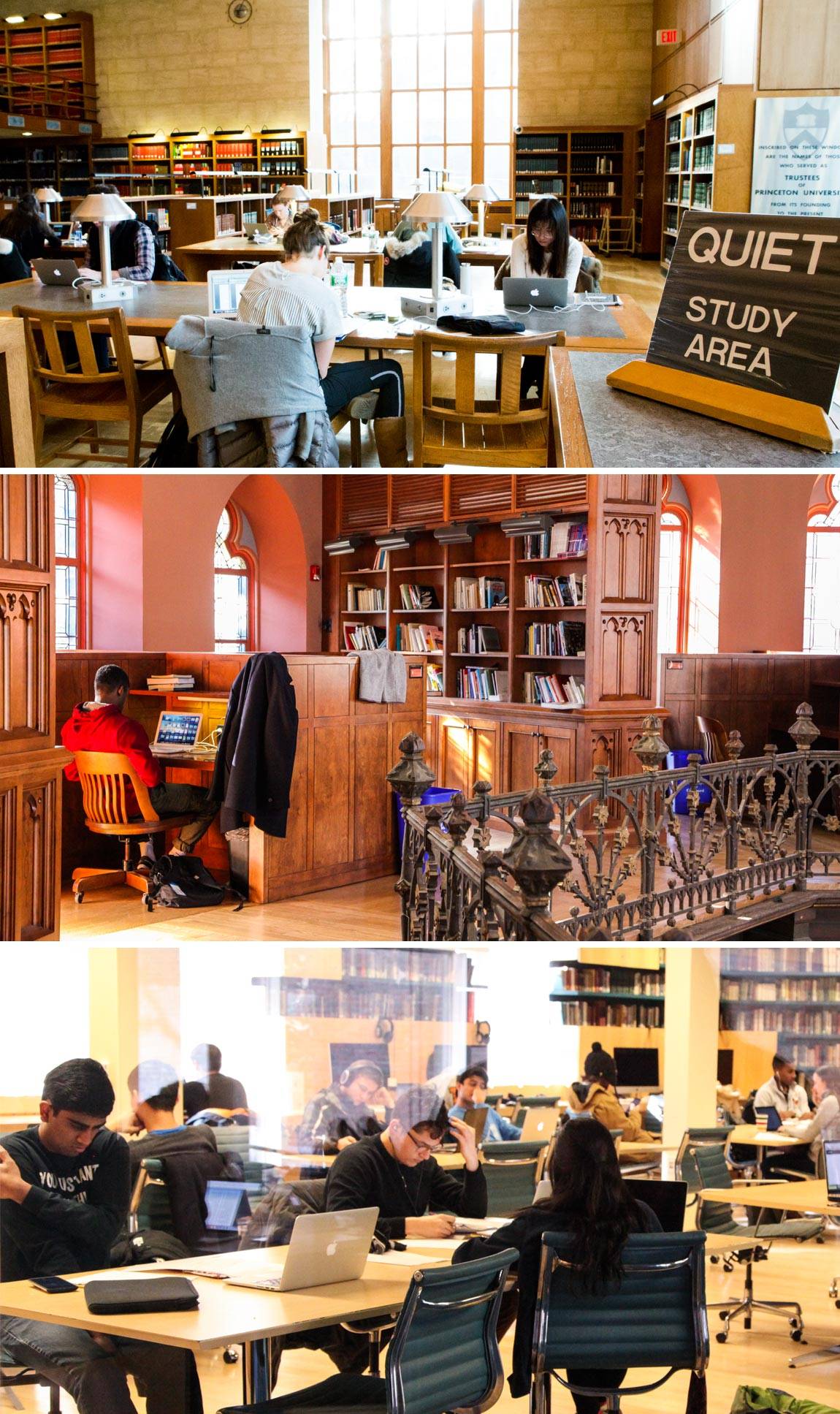 Reading Period studying in Firestone Library, Chancellor Green and Julian Street Library at Wilson College