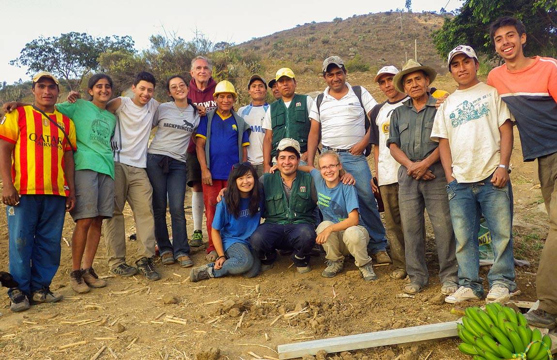 Engineers Without Borders studentsStudents and their technical mentor from EWB joined community members and masons to celebrate the completion of a second water system for La Pitajaya in the summer of 2014.