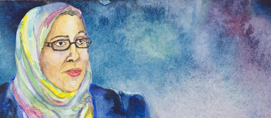 "What I Think: Amaney Jamal" watercolor