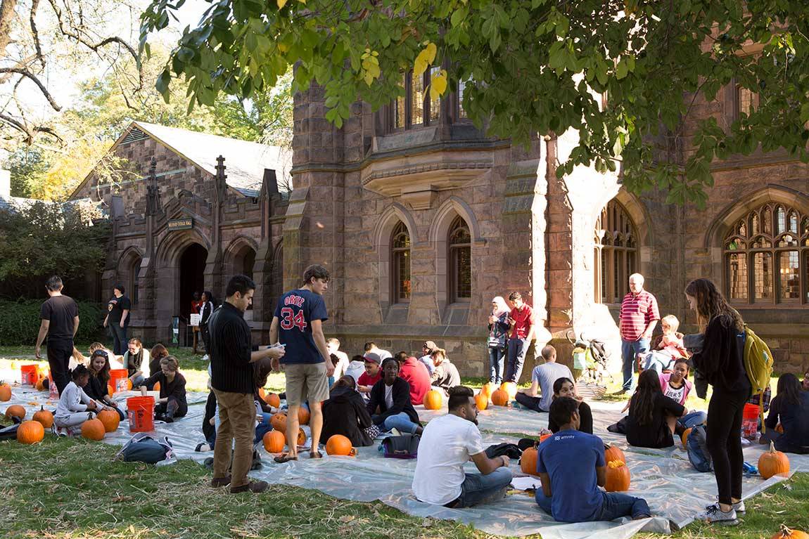 One hundred pumpkins were ordered from Terhune Orchards and set up outside Murray-Dodge Hall for the event on Oct. 15.
