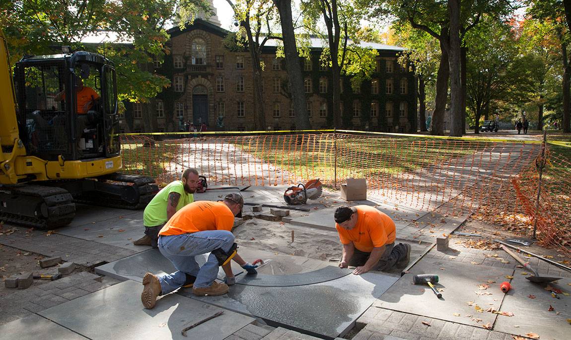 Charter Day installation of new medallion in front of Nassau Hall