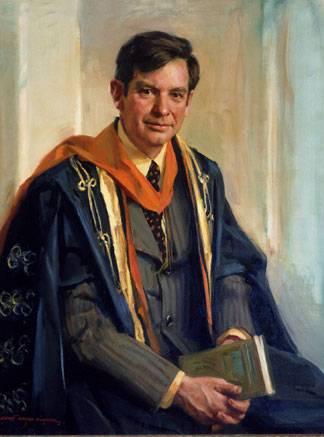 A University-commissioned portrait of Princeton President Emeritus William G. Bowen by Everett Raymond Kinstler hangs in the Nassau Hall Faculty Room.