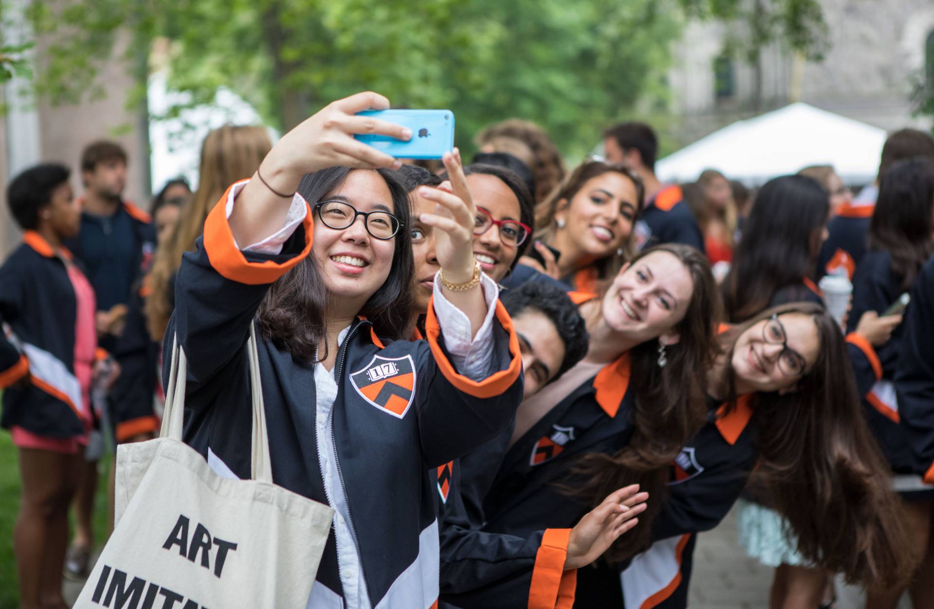Students take selfie during Class Day 2017 ceremony