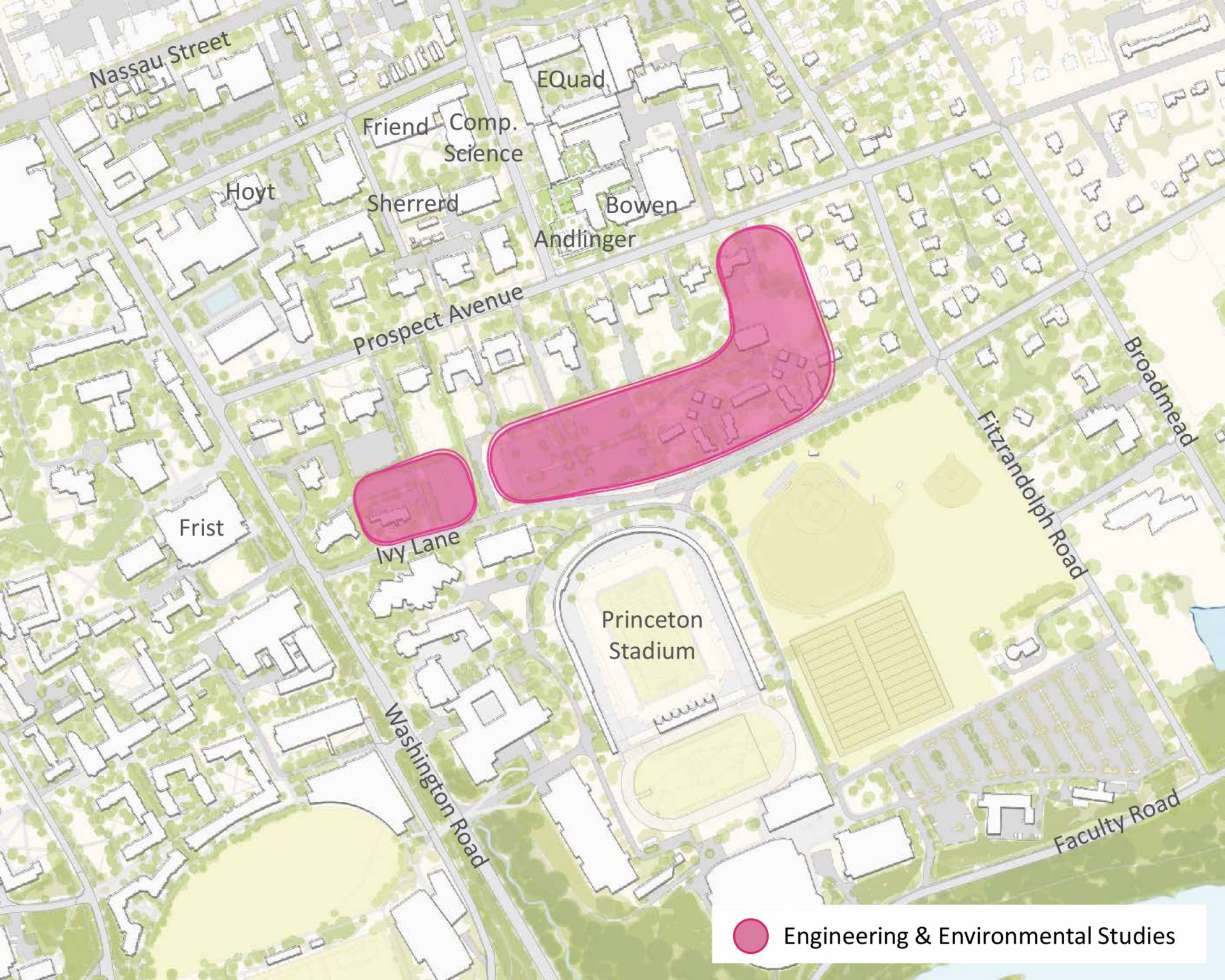 Map showing potential sites for engineering and environmental studies