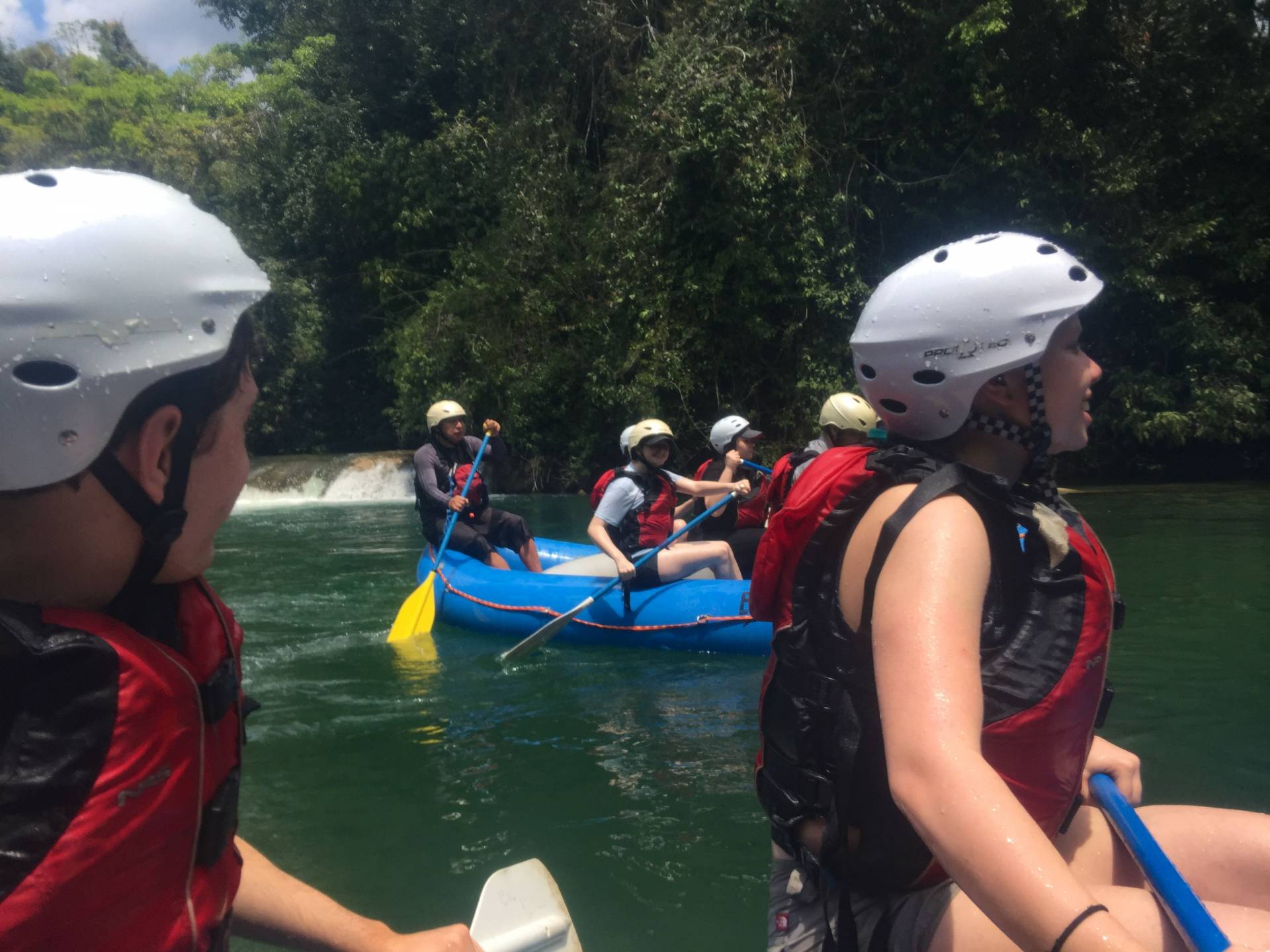 Students rafting on Lacanja river