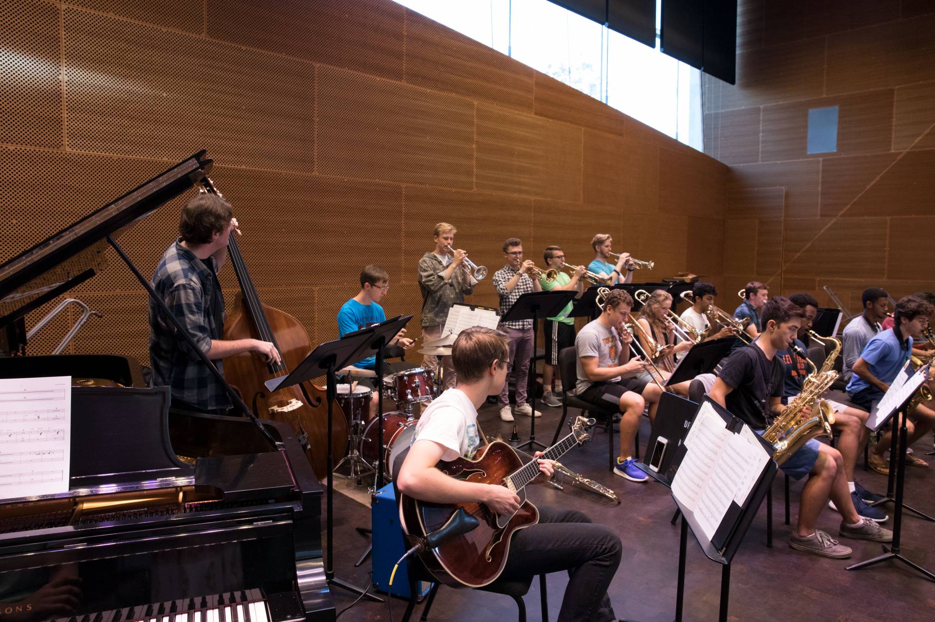 The Princeton University Jazz Ensemble rehearsing