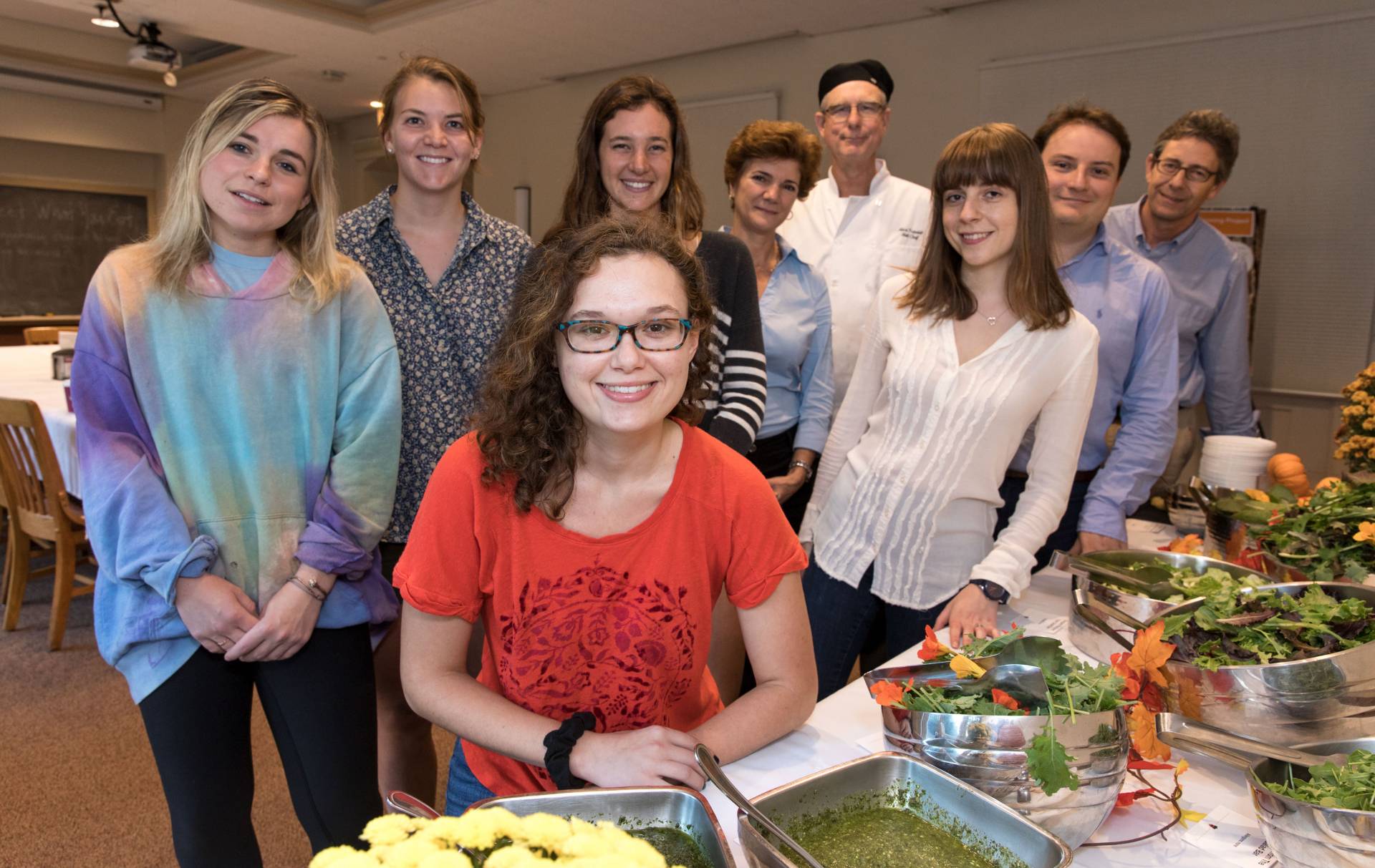 students, staff and faculty at Vertical Farming, Forbes Garden dinner