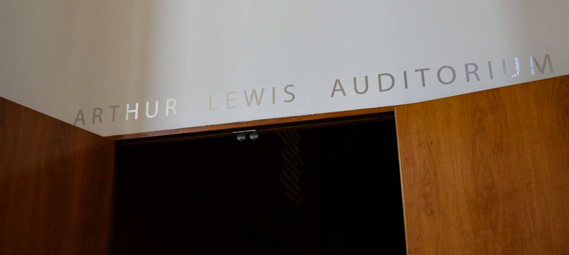 Arthur Lewis Auditorium sign