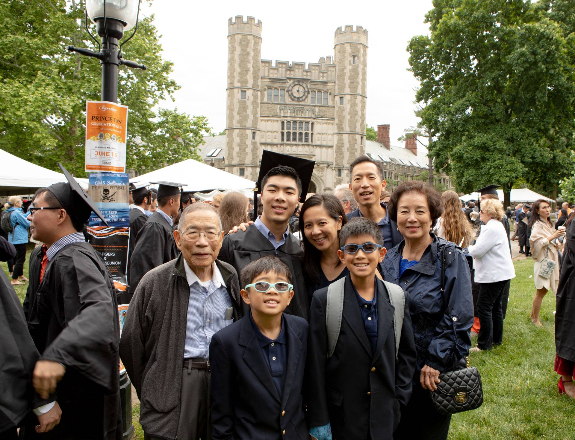 Nicholas Wu with family after Baccalaureate ceremony