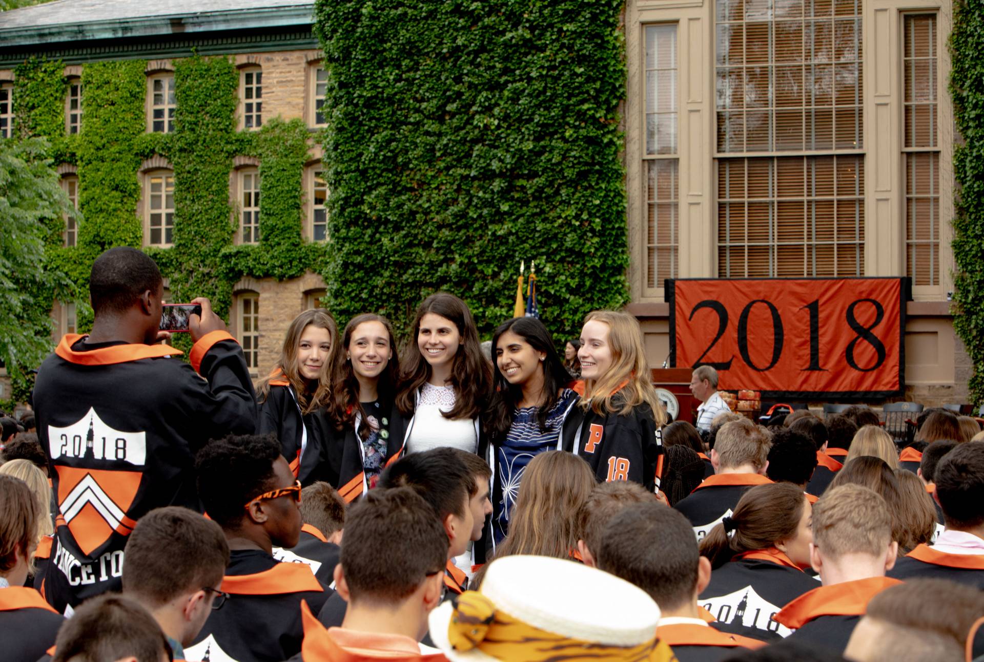 Students posing for camera at Class Day