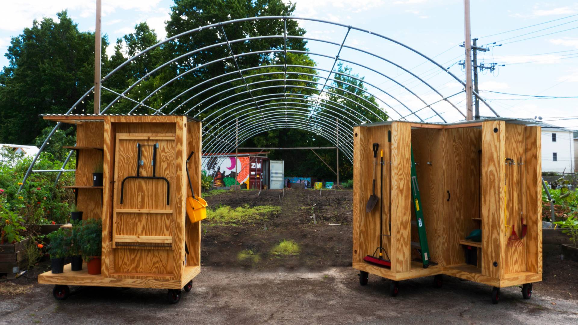 Finished community garden shed