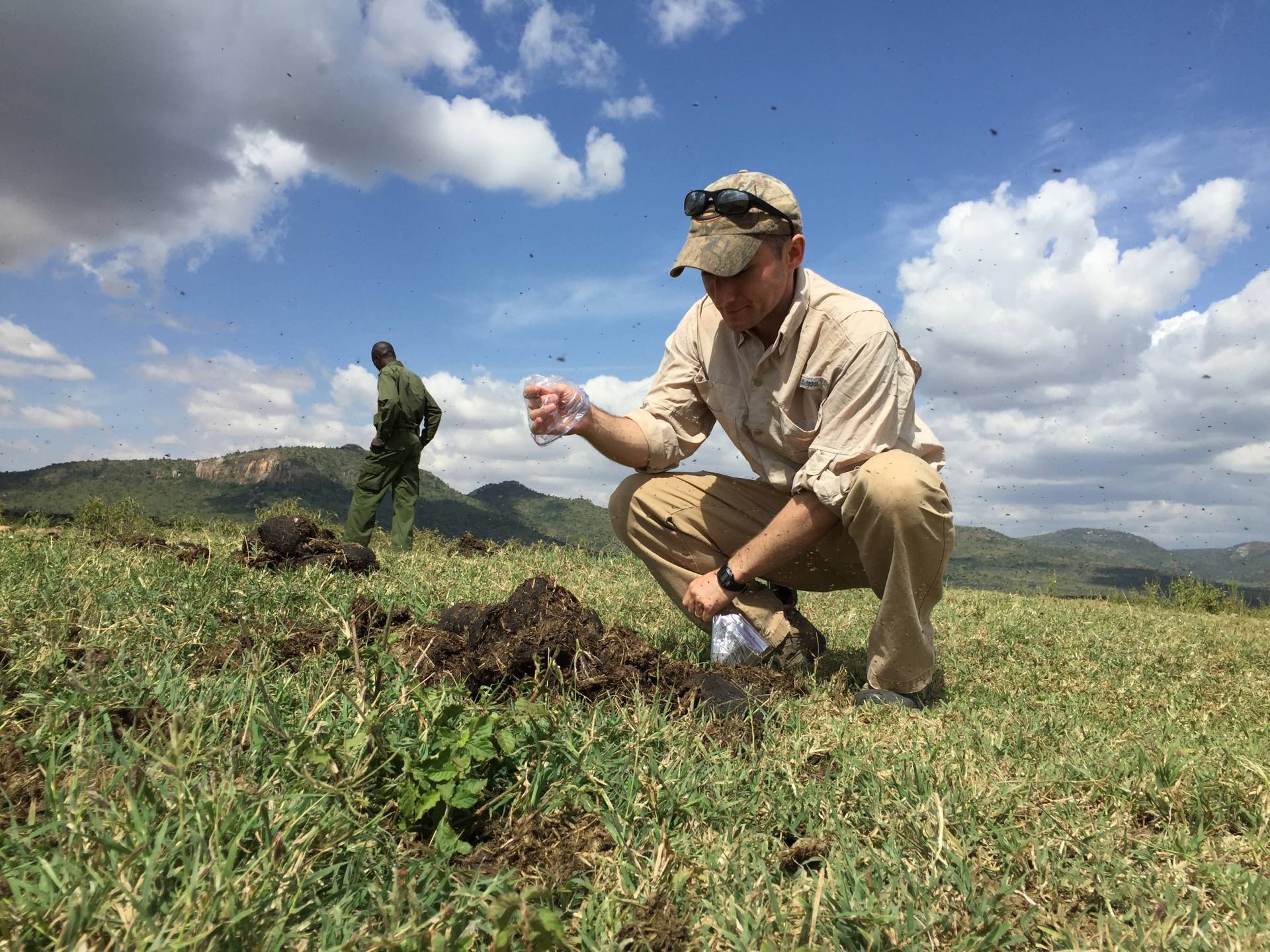 Researchers take dung samples