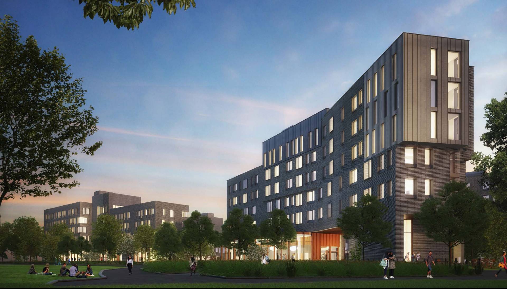 Architectural rendering of what new residential colleges may look like