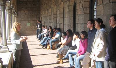 Students touring the Cloisters museum