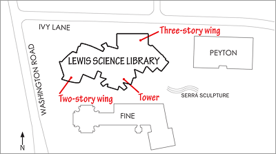 Lewis Library site diagram