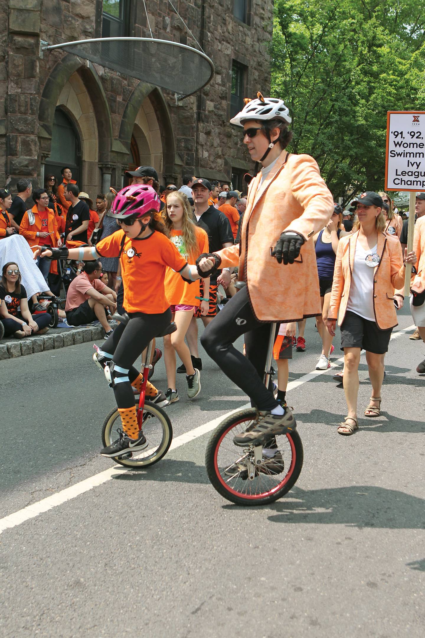 Steven Gubser on a unicycle at P-rade