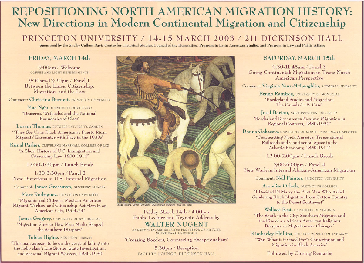 Conference Poster for Repositioning North American Migration History: New Directions in Modern Continental Migration and Citizenship