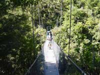Rich crossing a bridge in Abel Tasman