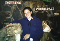 Mindy with sheep