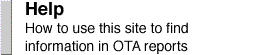 Help: How to use this site to find information in OTA reports