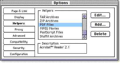 Image of Helper applications dialog box