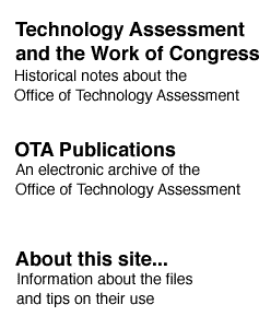 Icons linked "OTA and Congress", "OTA Publications", and "About this disk" sections