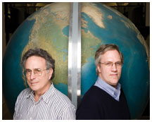 Professors Robert Socolow, left, and Stephen Pacala