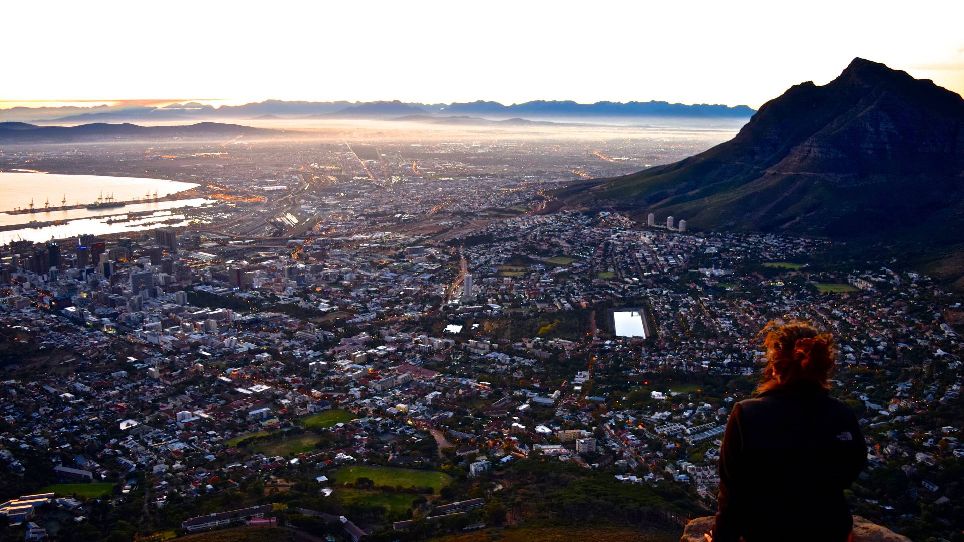Student overlooks a city in South Africa